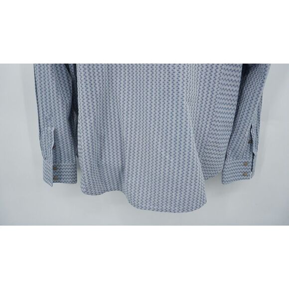Robert Graham Maclean Button Down Shirt Men's 2XL XXL Embroidered Geometric Blue - Picture 13 of 16
